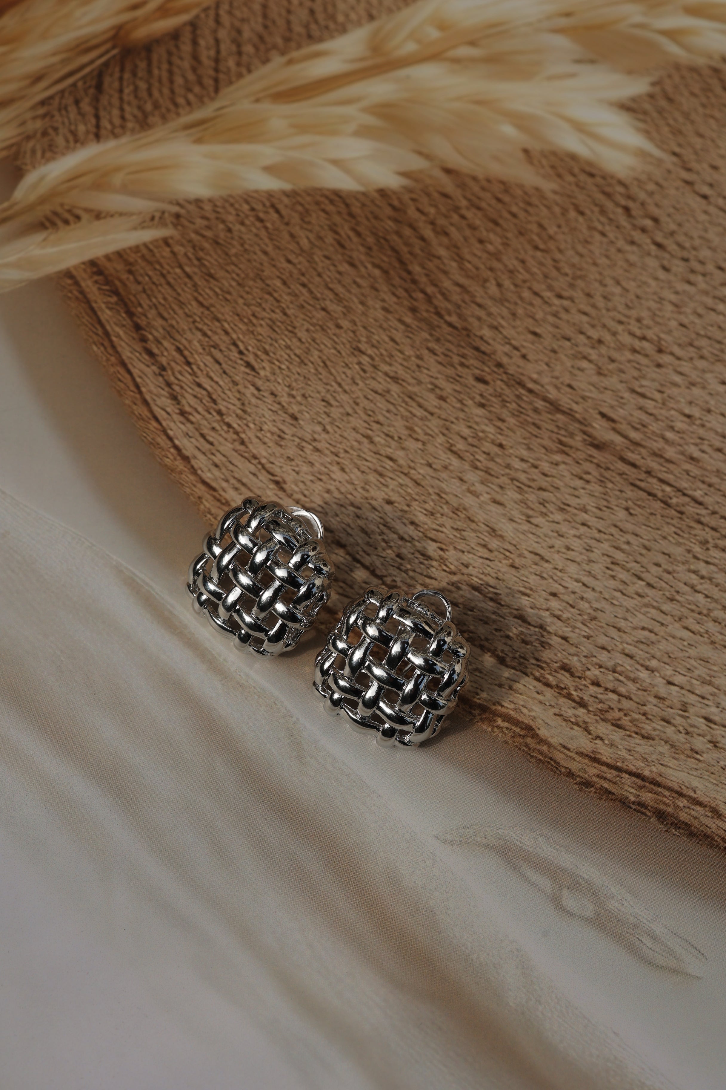 gold weave earrings